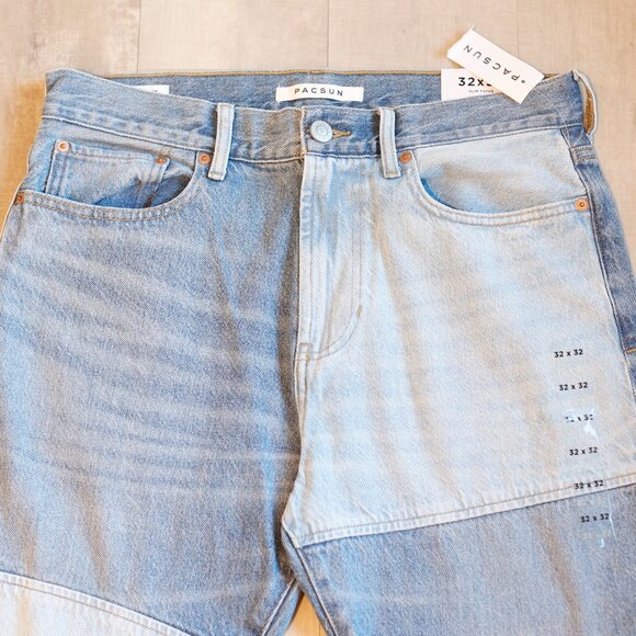 Pac Sun Patched Slim Taper Jean in Indigo Men's New with Tags - Picture 3 of 5